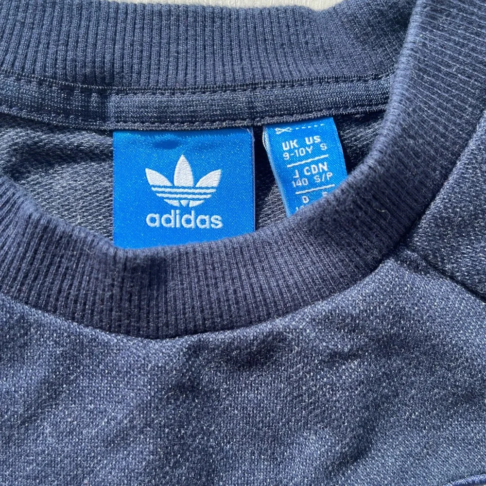 Kid's‎ Adidas Sweatshirt Blue Solid S Street Casual Gym Active Logo Casual Retro